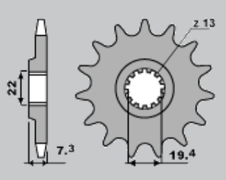 Zębatka przednia 434 16 suzuki gn 400  80-82, dr 400 80-83 (jtf434.16) (434-16)
