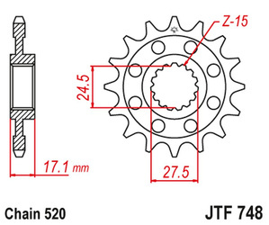 Zębatka przednia 4444 14 ducati panigale 899/959 14-18 (444414jt) (łańc. 520)