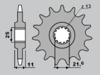 Zębatka przednia 580 15 yamaha fz6 '04-'10, r6 '99-'14 (łańcuch  530)