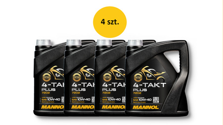 OLEJ SILNIKOWY 4T PLUS 10W40 4L (API SL, JASO MA/MA2) SEMISYNTETYK (7202) (20) - KARTON 4 SZTUKI (PAKIET)