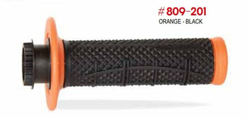 MANETKI PG809 OFF ROAD Z BLOKADĄ SCS LOCK-ON + 7 ADAPTERÓW ROLGAZU (22+25MM) KOLOR POMARAŃCZOWY CZARNY DWUSKŁADNIKOWE HALF WAFFLE DŁ. 115MM (809-201)