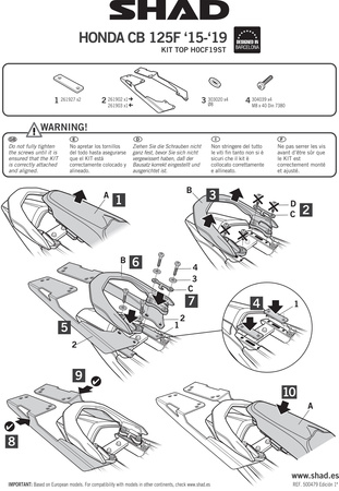 Stelaż kufra tylnego Shad do Honda CB125F (15-19)
