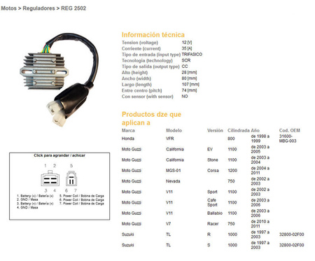 Dze regulator napięcia suzuki tl1000 r/s 97-03 (32800-02f00), moto guzzi (esr531)