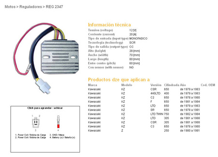Dze regulator napięcia kawasaki kz440 ltd 79-83, kz650 csr/c/sr/ltd 78-84 (jednofazowy)