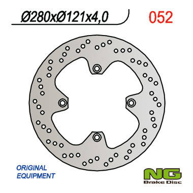 Tarcza hamulcowa przód suzuki dr 650 '90-'95, dr 750 big '88-'90 (280x121x4) (4x10,5mm)