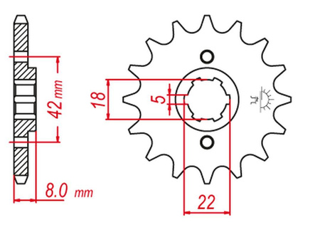 Zębatka przednia suzuki pe 250 '78-'82, rm 250 '79-'81, rm 400 '78-'80 (jtf431.13)* (łańc. 520)