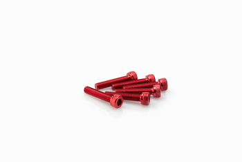 Śruby z anodyzowanego aluminium blister 6 śrub imbusowych m5x25mm czerwone
