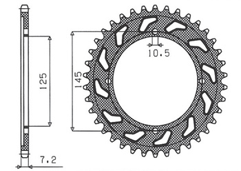 Zębatka tylna 4482 59 yamaha xvs 125 drag star 00-05 (jtr1874.59) (łańc. 428) (448259jt)