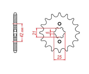 ZĘBATKA PRZEDNIA 350 14 HONDA XR 600R '91-'00, TRX 400EX /X '05-'14 (JTF1309.14) (ŁAŃC. 520)