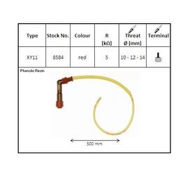 Fajka świecy zapłonowej Ngk fajka na świece ebonitowa kątowa (102) przewód 50 cm kolor czerwony (nr 8584) – NGK