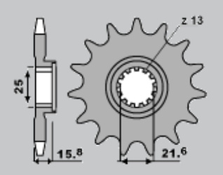 Zębatka przednia 2093 14 honda xr 650 '00-'07 (+1), kawasaki zx-6r '98-'06, zx-6rr '03-'06, łańc. 519