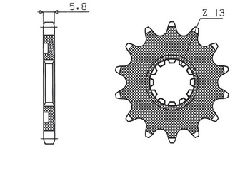 Zębatka przednia 2141 13 kawasaki kxf 450 06-19 (jtf1565.13) (jtf565.13) (łańc. 520) (56513) (214113jt)yfz 450 '04-'13