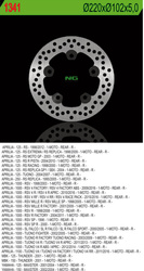 Tarcza hamulcowa tył aprilia rs 125, tuono 1000, rsv 1000 (220x102x5 5 otworów)