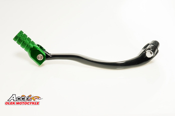 Dźwignia zmiany biegów kawasaki kxf 250 '06-'08 aluminiowa kolor czarny, końcówka zielona