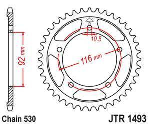 Zębatka tylna 4542 41 kawasaki zzr 1400 '06-'18 (454241jt) (łańc. 530) (czarna) na zamówienie
