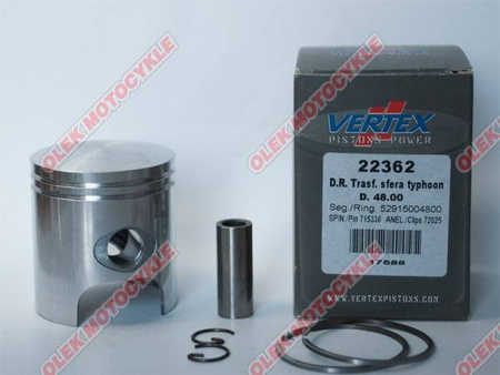 Vertex tłok top performances skutery 50 (kit 75ccm) (49,00mm=+1,00) sworzeń 12mm