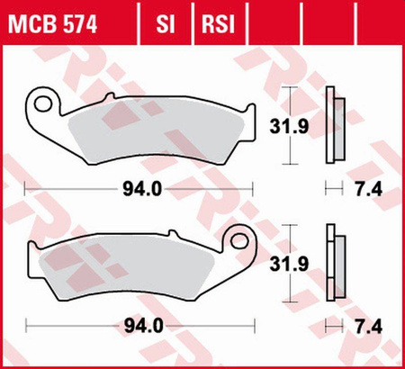 Klocki hamulcowe kh125 organic honda xlr 125r '98-'99, nx 250 '88-'95, xl 250r baja '88-'91, xr 250r '88-'95, xr 600r '88-'99 przód