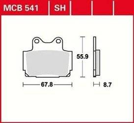KLOCKI HAMULCOWE TRW MCB541SH