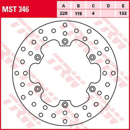 Tarcza hamulcowa tył yamaha dt 125r '91-'06, dt 125x '05-'06, tdr 125 '93-'96, wr 125 '01-'07, yz 125 '85-'96, tt-r 250 '93-'00, wr 250 '90-