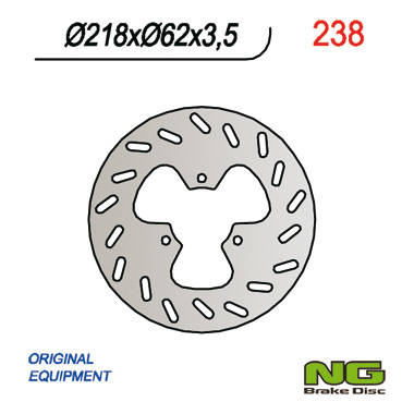 Tarcza hamulcowa tył derbi 50/125, gas gas 125/450 (218x62x3,5) 3 otwory śr.10,5