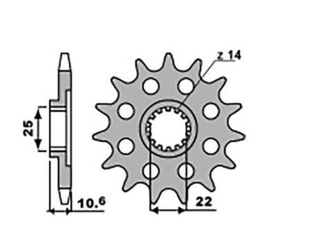 Zębatka przednia mv augusta 910/920/989/990/1000