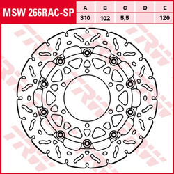 Tarcza hamulcowa przód suzuki gsx-r 600 '08-'16, gsx-r 750 '08-'16, gsx-r 1000 '07-'16 (310x102x5,5mm) wave