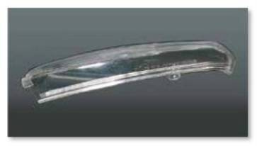 Szkło kierunkowskazu lewe do lusterka, kolor biały przeźroczyste