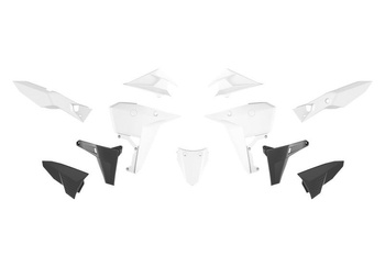 KOMPLET PLASTIKÓW (REVOLUTION) (BEZ PRZEDNIEGO BŁOTNIKA) KOVE X PRO / RALLY 800 '24-'25 KOLOR BIAŁY / CZARNY