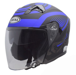 Kask otwarty na skuter quad motocykla czarny-niebieski mat