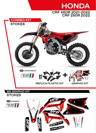 Komplet plastików plukomplet naklejek (oklein) honda crf 250r '22