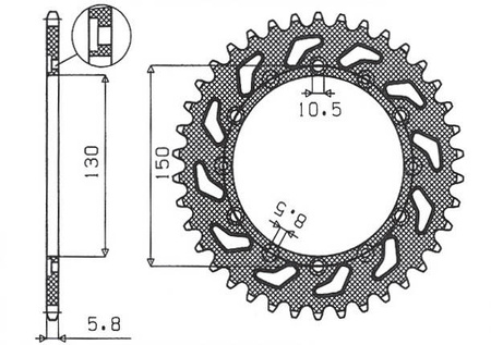 Zębatka tylna 236 46 / 245 46 honda nx 650 95-01, yamaha xj 6 09-15, yamaha wr 250r '08-'10 (jtr245/2.46) (jtr245/3.46) (łańc. 520) (24546jt)
