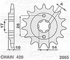 ZĘBATKA PRZEDNIA 2065 15 DERBI SENDA 50 '96-'99 (ŁAŃC. 420) - WYPRZEDAŻ