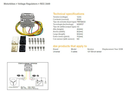 Dze regulator napięcia uniwersalny mosfet (50a) 5 kabli (3x żółte, 1x czerwony, 1x zielony)