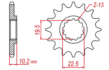 Zębatka przednia 435 14 suzuki rm 250 '87-'12 (+1), dr 250 '90-'93 (+1) (jtf432.14)