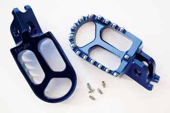 Podnóżek kierowcy kawasaki kxf250 '06-'14, kxf450 '07-'14 kolor niebieski (2szt) aluminiowy