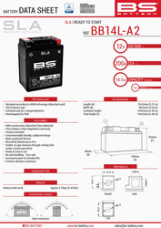 Bs akumulator bb14l-a2 (fa) (yb14l-a2,yb14l-b2) 12v 14ah 135x91x167 bezobsługowy - zalany (210a) (4) - zastępuje 300835