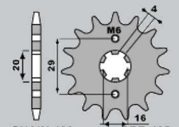 Zębatka przednia 425 15 (42515jt) suzuki ts 125r/x '90-'96, gsxr 125 '17-'18, rg 80 86-87, gsx 125s '17'-'18 (jtf425.15,jtf1425.15)