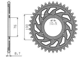 Zębatka tylna 825 45 / 816 45 suzuki gsxr1100, gsxr750 (92-95) (jtr816.45) (łańc. 530) (81645jt)