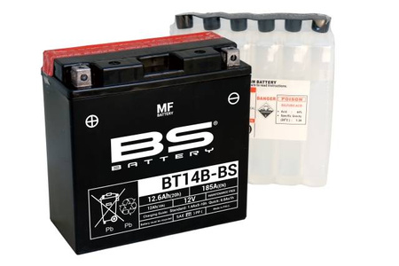 Bs akumulator bt14b-bs (yt14b-bs) 12v 12ah 150x69x145 bezobsługowy - elektrolit osobno (210a) (4) ue2019/1148