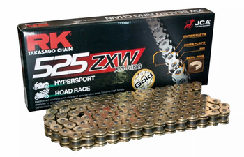 ŁAŃCUCH NAPĘDOWY GB525ZXW-120 (XW-RING) ZAKUWKA (CLF) W ZESTAWIE KOLOR ZŁOTY (POJEMNOŚĆ: DO 1300 CCM) (46,4 KN)