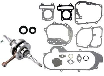 WAŁ KORBOWY DO SKUTERÓW 4T Z USZCZELKAMI 22 ZĘBY