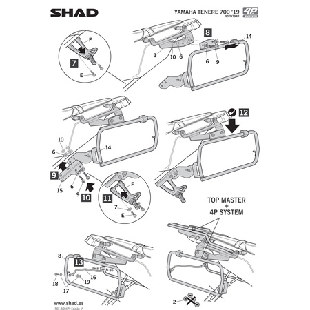 Stelaż do kufrów bocznych Shad 4P Terra do Yamaha Tenere 700