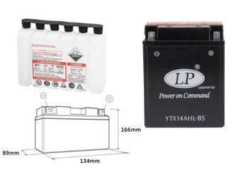 Landport akumulator ytx14ahl-bs 12v 12ah 134x89x166 (arctic cat, moto guzzi) bezobsługowy - elektrolit osobno (4) ue2019/1148