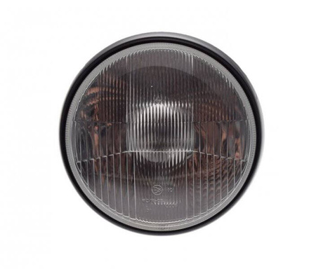 Lampa przód reflektor 7 cali H4 12V czarna E-Mark ECE