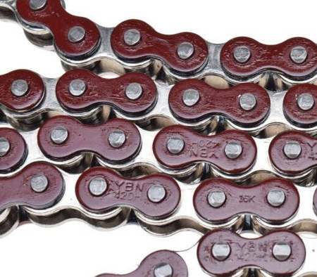 Łańcuch napędowy do motocykla quada YBN 140 ogniw 420HX czerwony