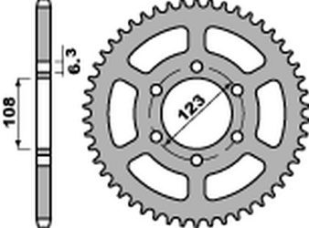Zębatka tylna 4412 51 f aprilia 50 sx '14-'20, derbi 50 drd/gp1 '04-'09 (jtr1133.51) (łańc.420) (std.-2)