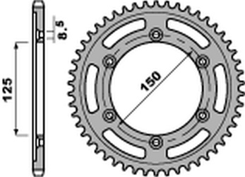 Zębatka tylna 4507 46 c45 ktm 690 enduro/sm '07-'18, 790 adv '18-'20 (jtr897.46) (łańc.520)