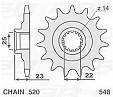 Zębatka przednia 548 14 gillera dakota 350 500/600 '85-'95 (609-14)