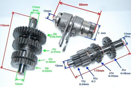 Skrzynia biegów do motorowerów Biegowych 139Fmb