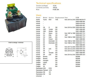Dze przekaźnik rozrusznika honda (okrągły z bezpiecznikiem) (150a) - zastępuje 9160-01 - przekaźnik uniwersalny